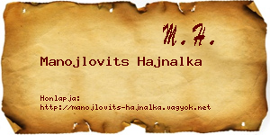 Manojlovits Hajnalka névjegykártya